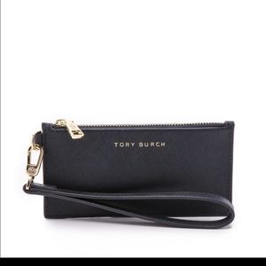 Tory Burch Black and Gold Card Holder Wallet